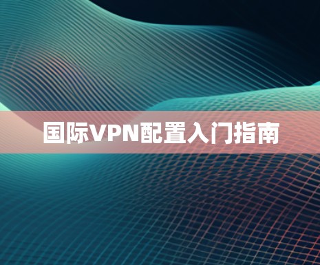 国际VPN配置入门指南