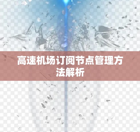 高速机场订阅节点管理方法解析