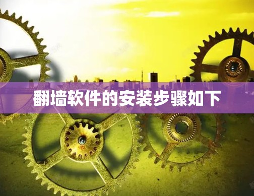 翻墙软件的安装步骤如下