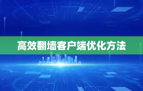 高效翻墙客户端优化方法