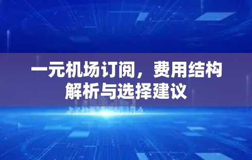 一元机场订阅，费用结构解析与选择建议