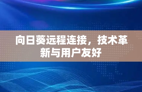 向日葵远程连接，技术革新与用户友好